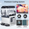 Commercial Grade Dual-Tank Slushy Machine – 12L×2 Capacity, 700W High-Power Frozen Drink Maker with Quick Freeze & Auto-Clean - 2 of 4
