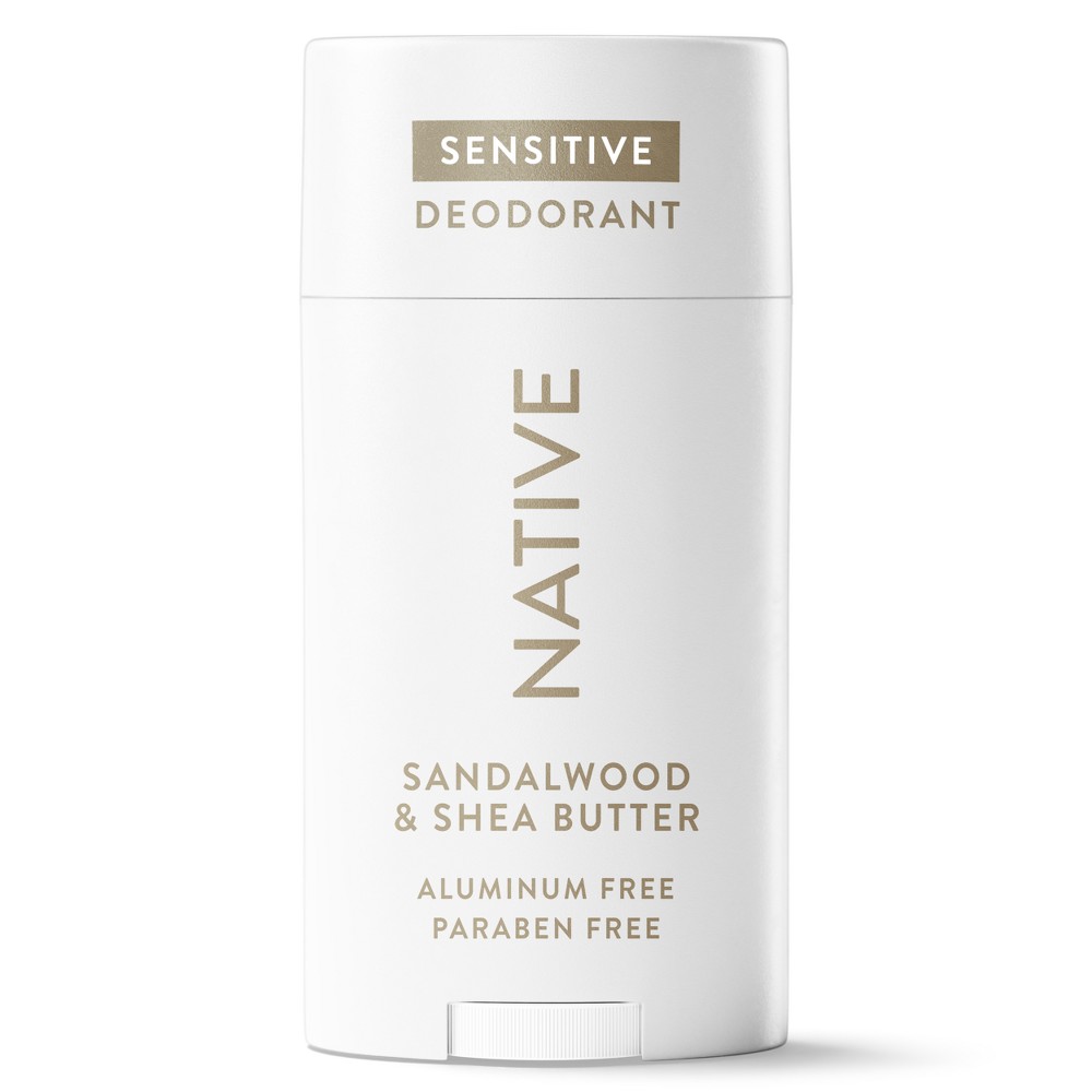 Photos - Deodorant Native Sensitive Solid  for Men & Women - Sandalwood & Shea - Aluminum & Baking Soda Free - 2.65oz 