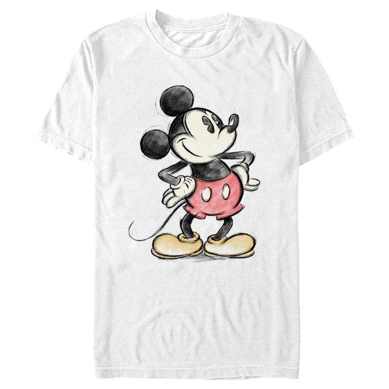 Men's Mickey & Friends Sketched Mickey Portrait T-Shirt, 1 of 6