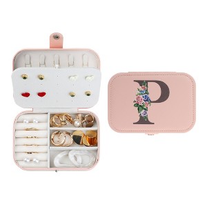 Unique Bargains Letter Travel Women Girls Birthday Gifts Portable PU Leather Jewelry Storage Display Holder - 1 of 4