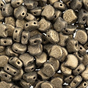 John Bead Matubo 50g Czech Glass 7.5mm Jet/ Metallic Suede Gold #23980-79080 Gingko Leaf Beads for DIY Jewelry Necklace Bracelets Making - 1 of 2