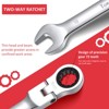 Ratcheting Wrench Set 14pcs, Metric Fixed Head Wrench Set, Metric 6-19mm, Cr-V Steel Ratchet Wrenches Set with Storage Bag for Motorcycle/Mechanical - 4 of 4