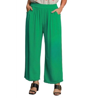 Women's Wide Leg Fray Hem Pants - umgee