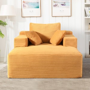 Chaise Lounge Chair Indoor, Plush Corduroy Cloud Couch, Fluffy Oversized Sofa Bed for Bedroom Living Room, Boneless Reading Longue Chair Yellow 44.29 - 1 of 4