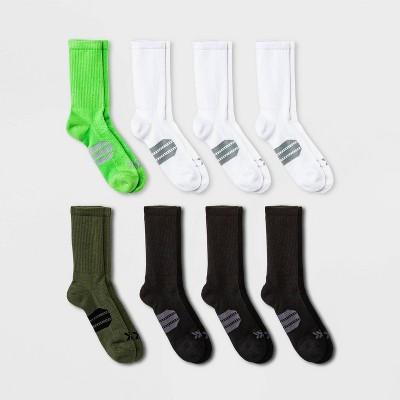 Photo 1 of Mens Training Crew Socks 8pk - All in Motion  Olive/Green/Black/White 6-12