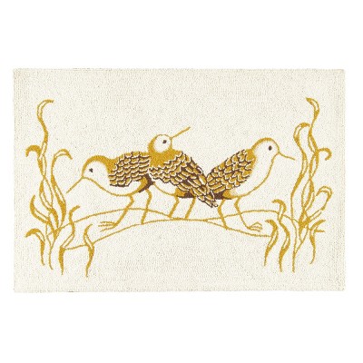 2'x3' Rectangle Hooked Bird Accent Rug Brown - C&F Home