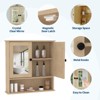 Wall Mounted Bathroom Storage Cabinet, 2-Tier over the Toilet Organizer, Waterproof Wooden Cabinet for Bathroom, Kitchen, Living Room - 4 of 4