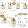 POWLIG 34.8-in 4-Light Gold Dimmable Bathroom Transitional Vanity Light with Crystal Shade - 3 of 4