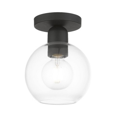 Livex Lighting Downtown 1 - Light Semi-Flush Mount in  Black