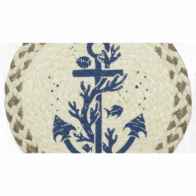 Earth Rugs Anchor Printed Round Jute Trivet - Thumbnail 3