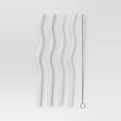 4pk Tritan Glass Straws Clear - Room Essentials™