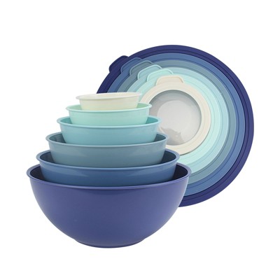 COOK WITH COLOR Mixing Bowls with Lids 12 Piece Set BLUE