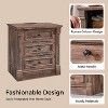 Nightstand with Charging Station & 3 Drawers, Farmhouse 23.6in Wide Nightstands with Roman Column, End Table for Bedroom - 4 of 4
