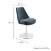 Modway Lippa Velvet Swivel Dining Side Chair – White Base, Cadet Blue Upholstery, 360° Rotation, Mid-Century Style - 2 of 4