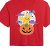 Women's - Pokémon - Pikachu Pumpkin With Moon Cropped Graphic T-Shirt - 2 of 4