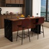 KWPZQEB 63" Modern Kitchen Island, Imitation Marble Rectangle Dining Table with LED & Grille Design for Dining Room, Living Room, Bar, Office - 4 of 4