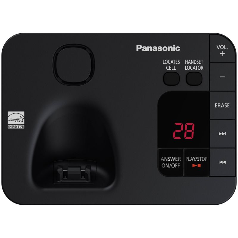 Panasonic 3 Handset Cordless Phone with Digital Answering Machine - Black (KX-TGE433B), 3 of 4