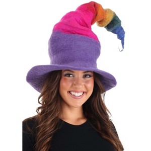 HalloweenCostumes.com  Women Women's Rainbow Borealis Heartfelted Witch Hat, Multicolored - 1 of 4