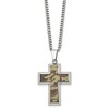 Black Bow Jewelry Men's Stainless Steel Printed Brown Camo Cross Necklace, 22 inch - image 2 of 4