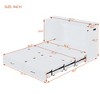 Full/Queen Size Murphy Bed Wall Bed with Drawers, Outlets and USB Ports, Pulley Structure Design, White/Gray-ModernLuxe - 3 of 4