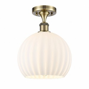 White Venetian - 1 Light Semi-Flush Mount In Modern Style-13 Inches Tall and 10 Inches Wide - 1 of 1