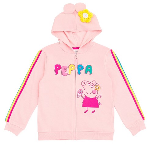 Peppa Pig Girls Fleece Zip Up Hoodie Toddler To Little Kid Target