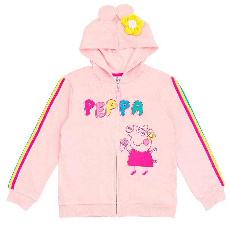 Peppa Pig Girls Fleece Zip Up Hoodie Toddler to Little Kid, 1 of 7