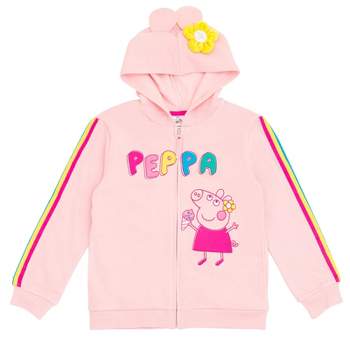 Peppa Pig Girls Fleece Zip Up Hoodie Toddler to Little Kid