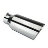 GOTGELIF 4" Inlet 6" Outlet 15" Long Stainless Steel Car Exhaust Tip Exhaust Muffler with Rolled Edge - 4 of 4