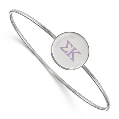Black Bow Jewelry Sterling Silver Sigma Kappa Greek Life Bangle Bracelet 7 Inch