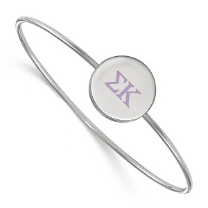 Black Bow Jewelry Sterling Silver Sigma Kappa Greek Life Bangle Bracelet 7 Inch - 1 of 3