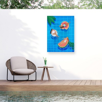 Trademark Fine Art - Petra Lizde  Pool Ladies Matted Framed Art