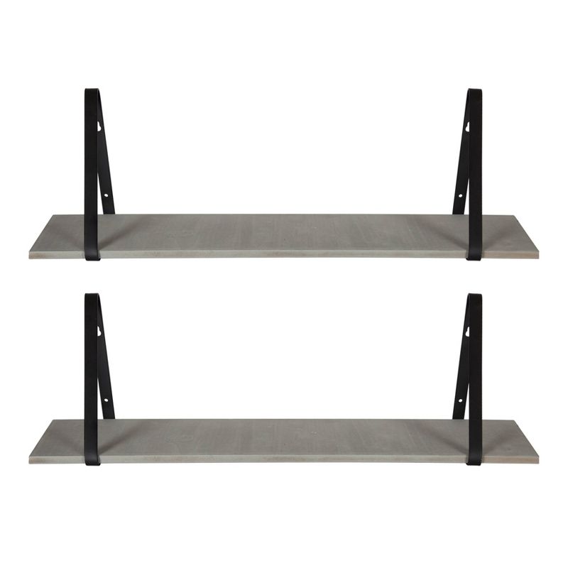27.5" x 8.2" 2pk Soloman Wooden Shelf Set with Brackets - Kate & Laurel All Things Decor, 3 of 14
