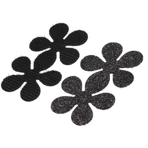 Unique Bargains Women's Flower Shape Magic Tapes Hair Pads Black 2 Pcs - 1 of 4
