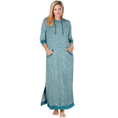 Dreams & Co. Plus Size Marled Hoodie Sleep Lounger