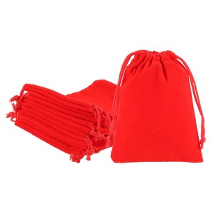 Unique Bargains Mini Smooth Soft Christmas Satin Bags with Drawstring 20 Pcs - 1 of 4