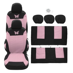 Unique Bargains Universal Car Seat Covers Kit SUV Car Interior Butterfly Pattern 9 Pcs - 1 of 4