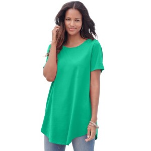 Roaman's Women's Plus Size Ultimate Crisscross Back Tunic - 1 of 4