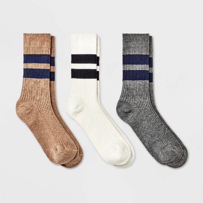 Women's Lightweight Ribbed Striped 3pk Crew Socks - Universal Thread™ 4 ...