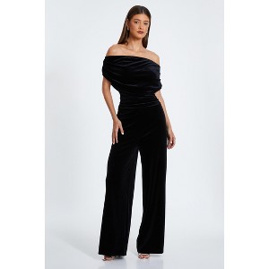 QUIZ Women's Bardot Velvet Jumpsuit - 1 of 4