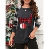 Clearlove Merry Christmas Sweatshirts For Women Gnomes Christmas Sweatshirt Cute Long Sleeve Raglan Baseball Pullover Top - 3 of 4