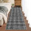 Washable Modern Tartan Plaid for Kitchen & Bedroom, Non Slip, Stain Resistant Throw Rug, 2'x6', Beige - 3 of 4