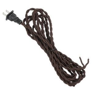 Unique Bargains Extension DIY Repairing Twisted Cloth Covered Lamp Wire with Plug 18 AWG - 1 of 4