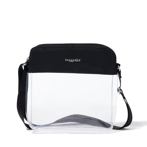 Baggallini Women s Clear Stadium Crossbody Bag Black Target