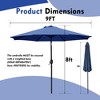 Sevobal Patio Umbrellas Outdoor Patio Market Umbrella with Crank and Tilt, Large Sunshade Umbrellas for Garden Poolside Beach, Blue, 108"*108"*96" - 3 of 4