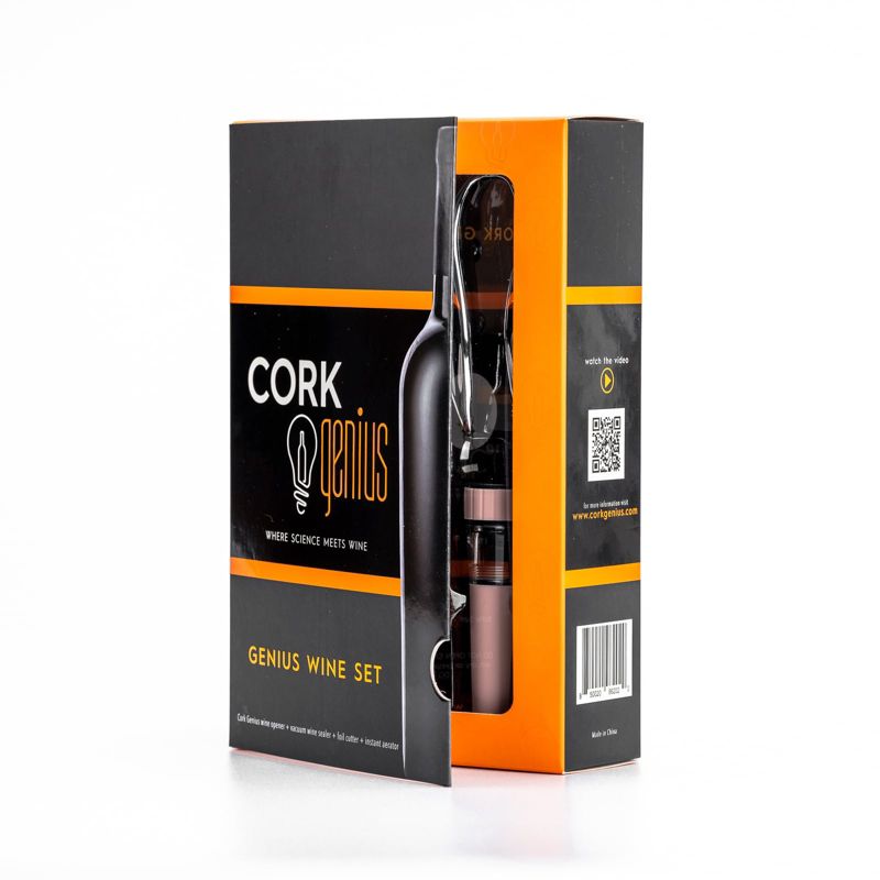 Cork Genius Wine Opener Set 4 Piece Set Wine Accessories Air Pump Bottle Opener,Bottle-Top Aerator,Wine Foil Cutter Vacuum Seal Wine Stopper, 2 of 5