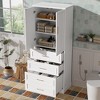 Vynxaria 72.2'' Tall Freestanding Bathroom Cabinet with 3 Drawers (Partitioned, Standard, Deep), Adjustable Shelf, Modern Elegant Style - 3 of 4