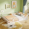 Costway Full Size Floor Bed with Full Length Safety Guardrails & Door for Boys, Girls Pink/Mint Sky/Icy Aqua/Gray/White/Natural - 4 of 4
