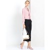 INSPIRE CHIC Women's Long Sleeve Pleated Tie Neck Office Blouses - 3 of 4