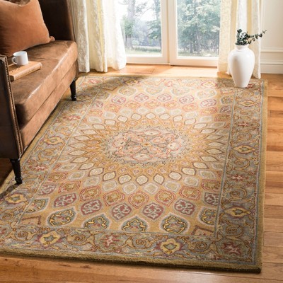 Elegant Heritage Light Brown & Grey Hand-Tufted Wool Area Rug 4' x 6'